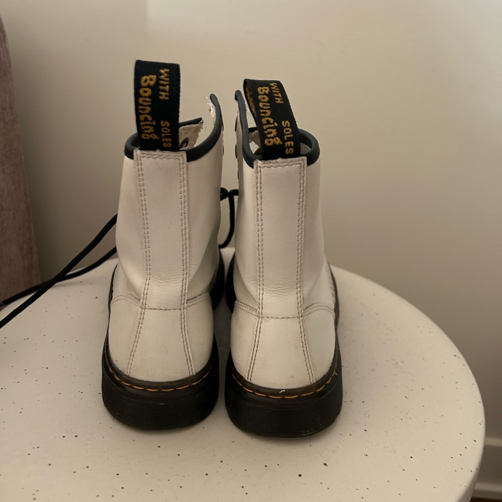 Doc Martens White Zavala Combat Lace-up Ankle Boots Womens Size US 7 Grunge - Picture 2 of 6